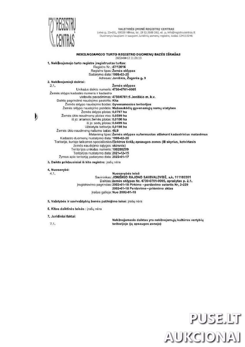 Gyvenamasis namas Pastatai Žagarės g. 9, 84140 Joniškis, Joniškio sen., Joniškio r. sav. 7