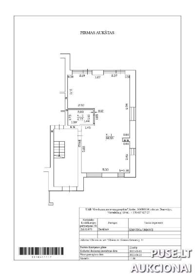 Pirmosios eilės butas Vilniuje, Simono Grunau g. 34, su 85% baigtumu - 120560 EUR