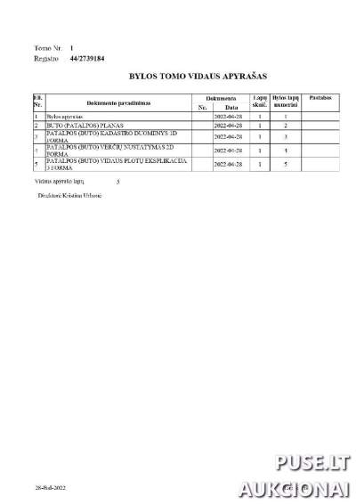 Nekilnojamasis turtas Vilniuje: Patalpos/Butas Simono Grunau g. 34 su 1/9534 sklypo dalimi, pradinė kaina 138640 EUR