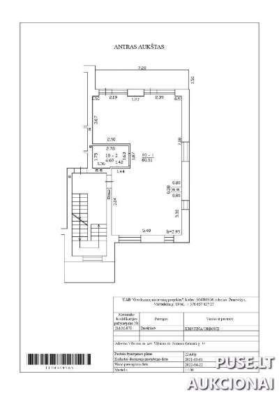Nekilnojamasis turtas Vilniuje: neįrengtas 1/1 butas Grunau g. su žemės dalimi 120560 EUR