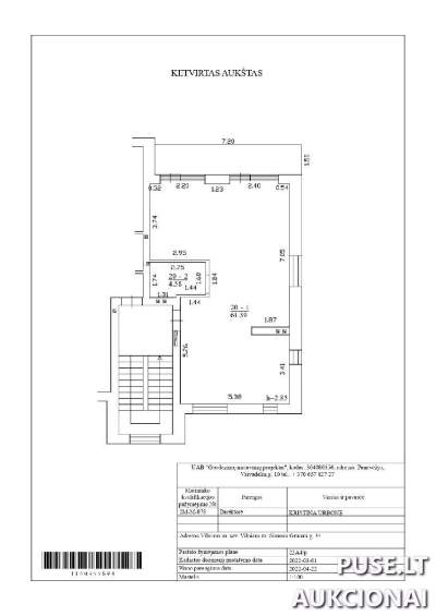 Parduodamas 85% baigtumo butas Vilniaus m. Simono Grunau g. 34, su žemės dalimi, pradinė kaina 120560 EUR