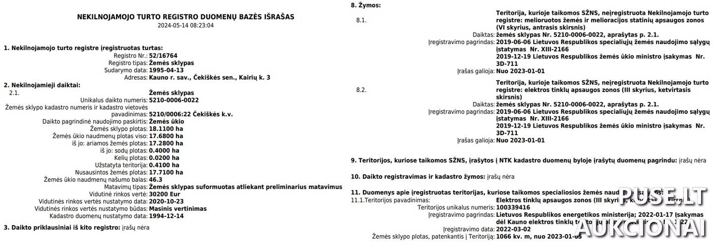 Žemės sklypas Sklypai Kairiai 3, 54278, Čekiškės sen., Kauno r. sav. 1