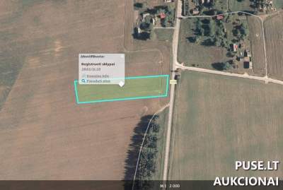 Žemės ūkio paskirties sklypo dalis Varėnos rajone, Daržininkų kaime, pradinė kaina 400 EUR