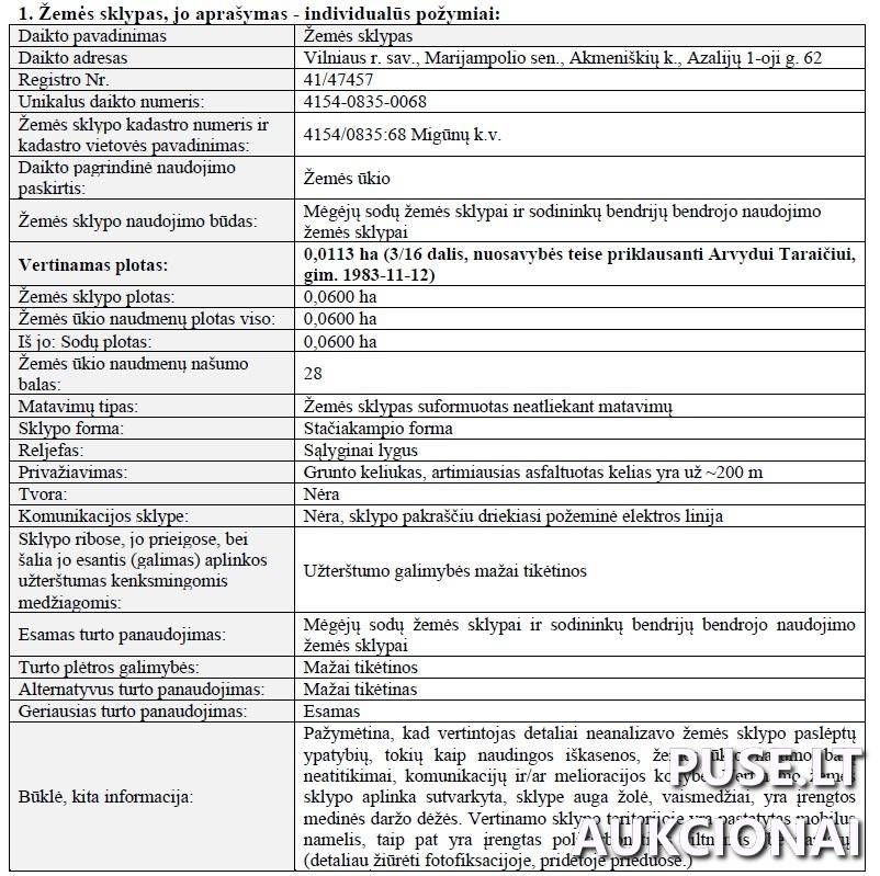 Žemės sklypas Sklypai Azalijų 1-oji g. 62, 13207 Akmeniškės, Marijampolio sen., Vilniaus r. sav. 2
