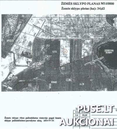 Didelis 34.62 ha žemės ūkio sklypas Rokiškio r., Eikiniškio k., pradinė kaina 51000 EUR