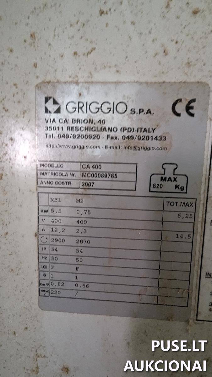 Formatinio pjovimo staklės Griggio, CA-400 CE +2,3m Mašinos ir įrengimai 1