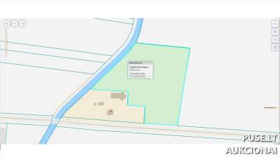 Parduodama 1/4 žemės ūkio paskirties sklypo dalis Pasvalio r. Peteliškių k. pradinė kaina 2320 EUR