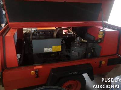 Žemo slėgio kompresorius su priekaba Panevėžyje, pradinė kaina 500 EUR, defektuotas dyzelinis įranga