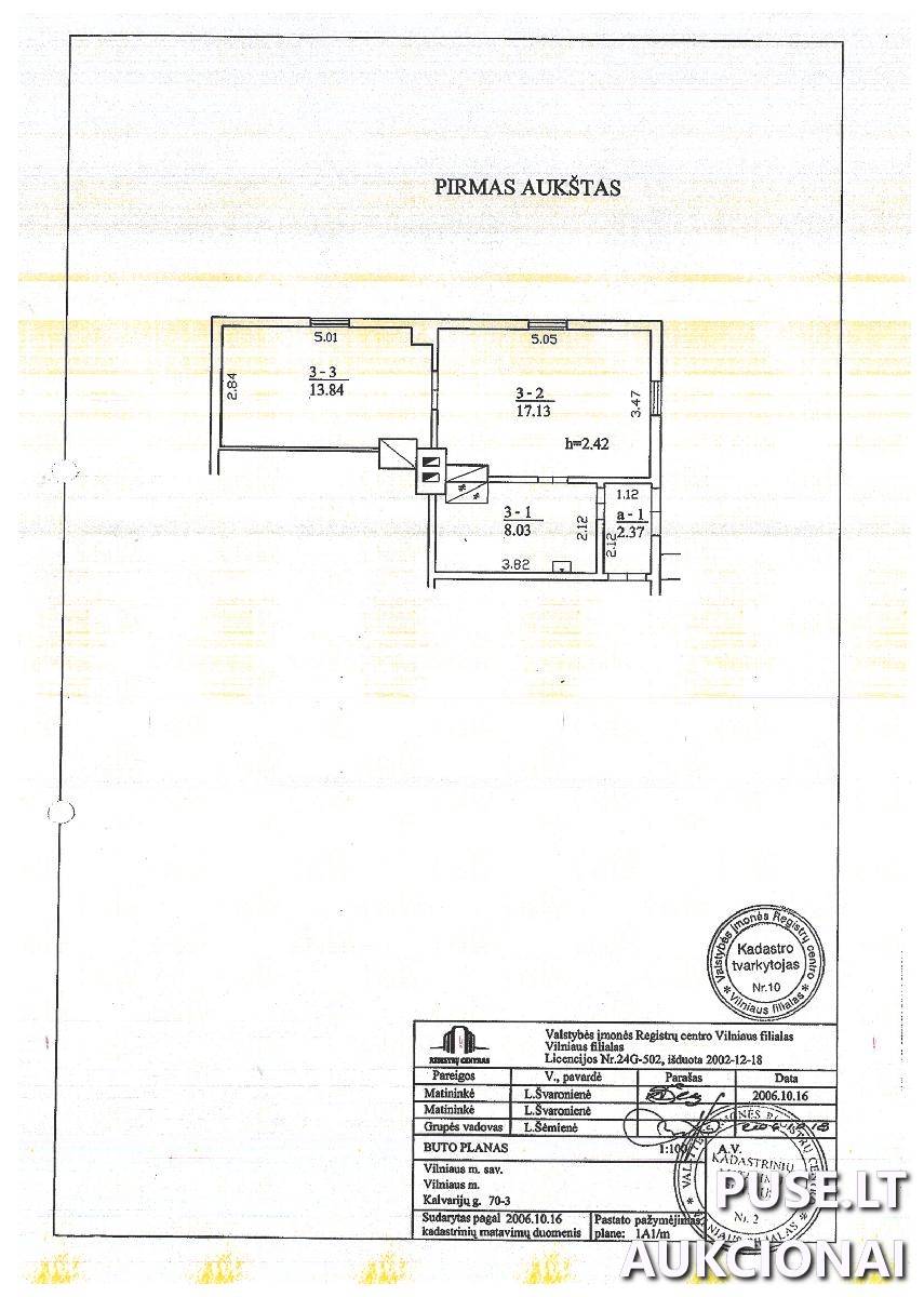 Butas Patalpos/Butai Kalvarijų g. 70, 09303 Vilnius, Vilniaus m. sav. 1