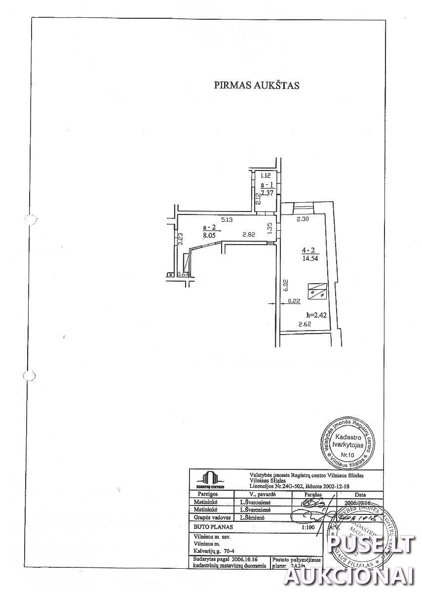 Butas Patalpos/Butai Kalvarijų g. 70, 09303 Vilnius, Vilniaus m. sav. 1