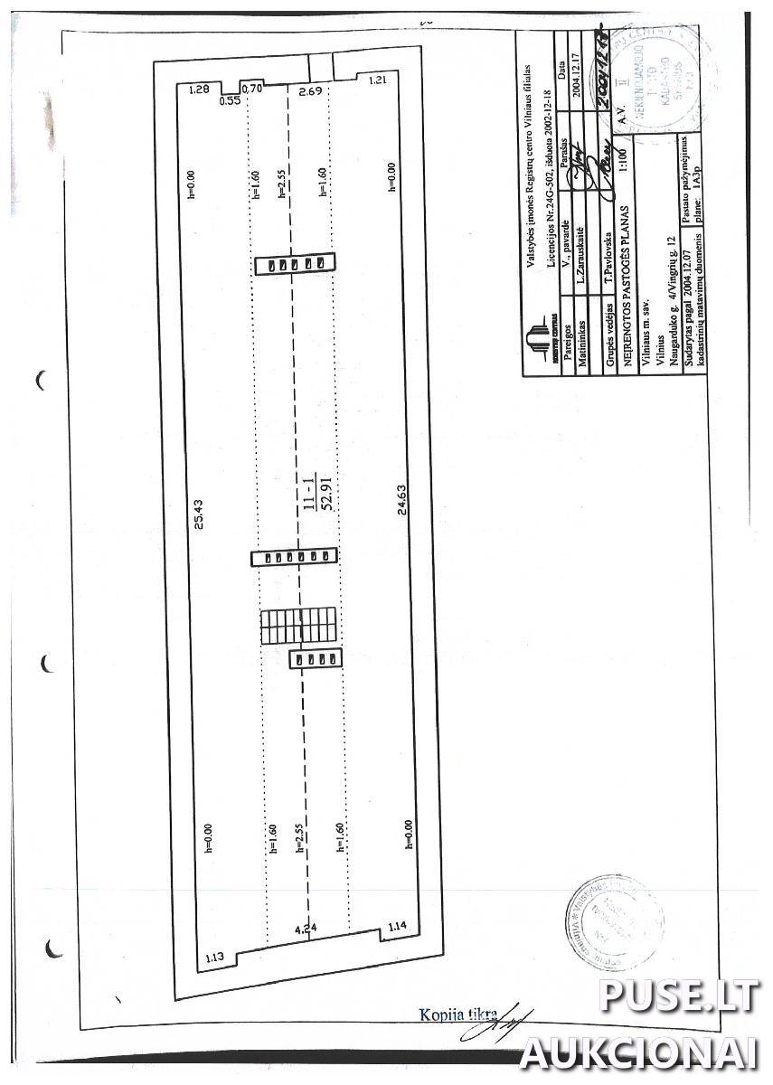 Neįrengta pastogė Patalpos/Butai Naugarduko g. 4, 01309 Vilnius, Vilniaus m. sav. 1