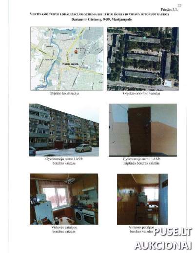 Parduodamas 47.69 kv. m. 3 aukšto butas Marijampolėje, Dariaus ir Girėno g. 9, pradinė kaina 30320 EUR