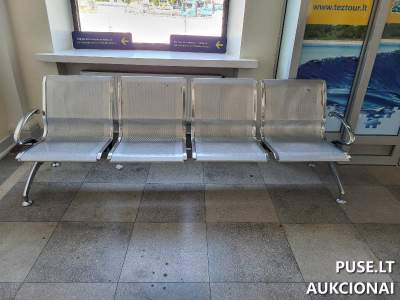 11 metalinių keturviečių suolų komplektas Vilniuje, pradinė kaina 150 EUR, Puikus investicinis baldų aukcionas