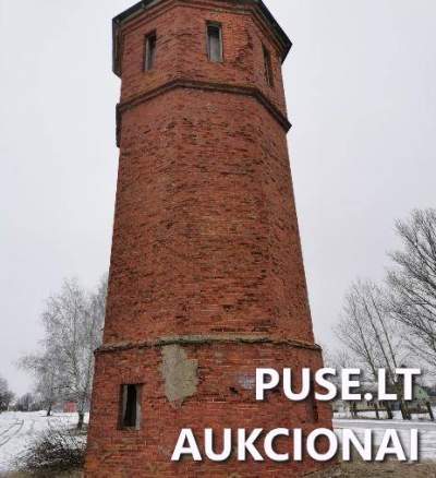 Vandentiekio bokštas Biržų mieste, Stoties g. 11A, parduodamas aukcione už 580 EUR