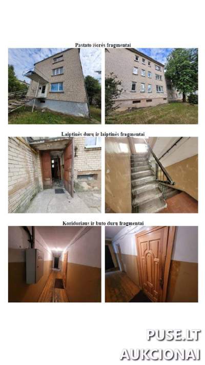 Parduodamas 2 kambarių butas Rokiškyje, Laisvės g. 4, su daline nuosavybe 1/2 dalimi už 6300 EUR