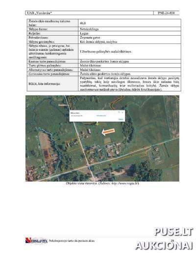 Parduodamas 0.3607 ha žemės sklypo dalis Rokiškio r. sav., Šetekšnų k. 800 EUR pradinė kaina