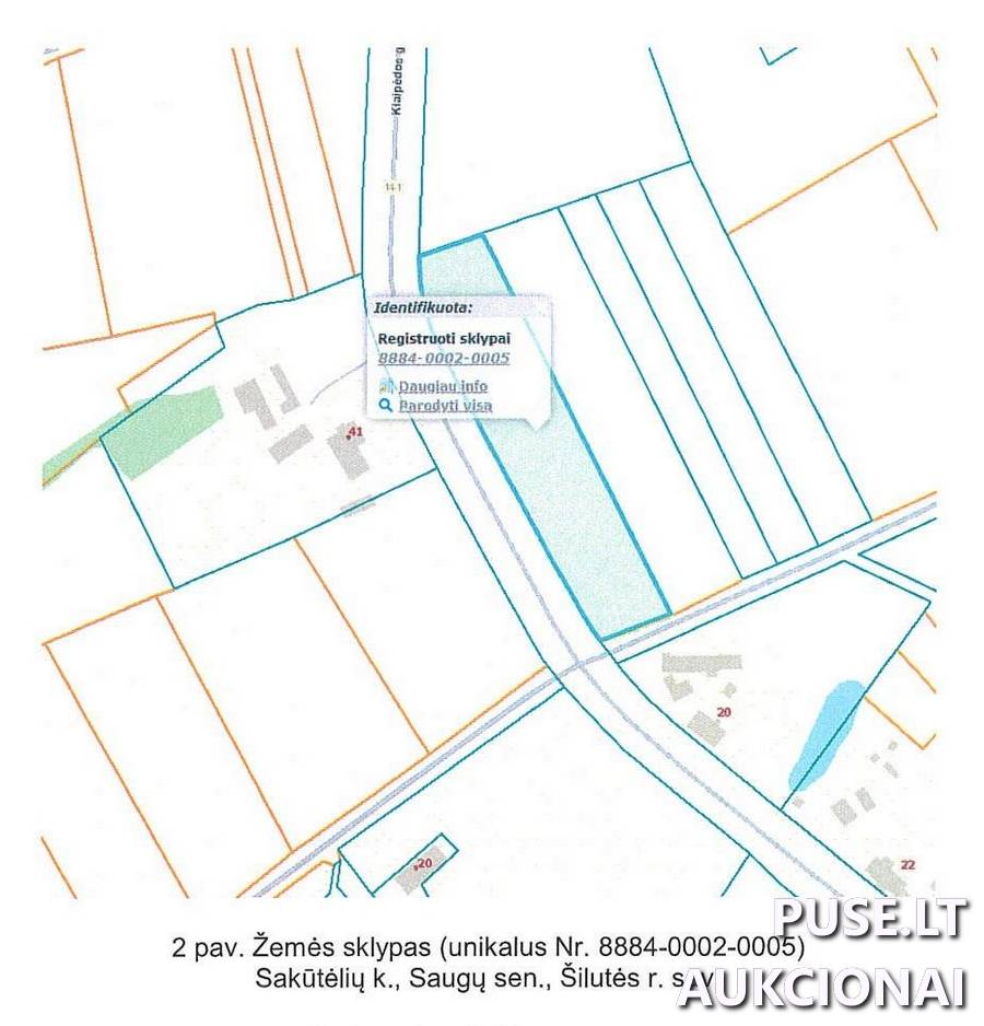 Žemės sklypas Sklypai Sakūtėliai, Saugų sen., Šilutės r. sav. 2