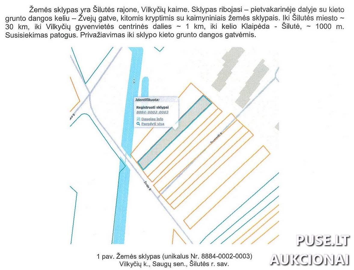 Žemės sklypas Sklypai Vilkyčių g., Vilkyčiai, Saugų sen., Šilutės r. sav. 2