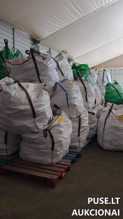 Durpių briketai didmaišiais 56450 kg Vilniuje, pradinė kaina 2733 EUR