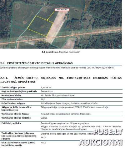 Žemės ūkio paskirties sklypas Telšių rajone, Pielių kaime, pradinė kaina 5600 EUR