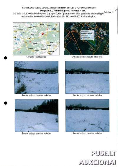 Žemės ūkio paskirties sklypo dalis Varėnos rajone 744 EUR pradinė kaina