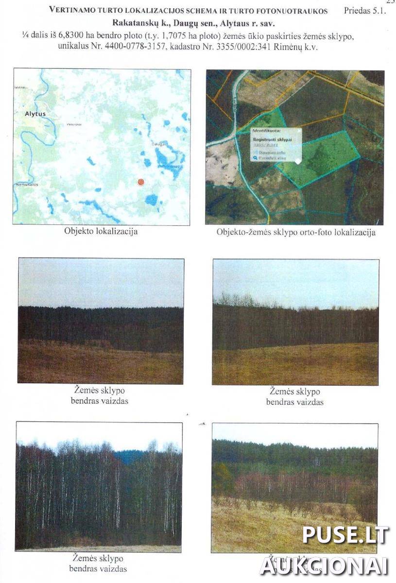 Žemės sklypas Sklypai Rakatanskai, Daugų sen., Alytaus r. sav. 1