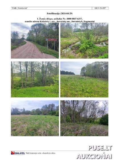 Žemės ūkio paskirties sklypas Kėdainių rajone, Josvainių kaime, pradinė kaina 4560 EUR