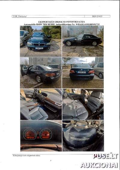 Parduodamas automobilis BMW 7ER REIHE keleivinis automobilis 2280 EUR pradinė kaina