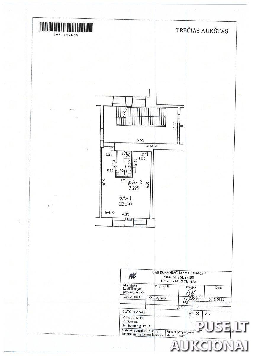 Butas Patalpos/Butai Šv. Stepono g. 19, 01139 Vilnius, Vilniaus m. sav. 1