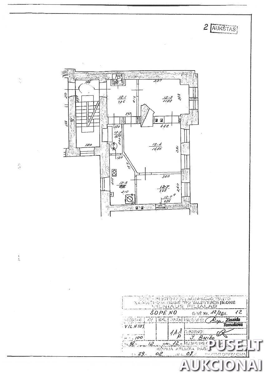 Butas Patalpos/Butai V. Šopeno g. 12, 01310 Vilnius, Vilniaus m. sav. 1