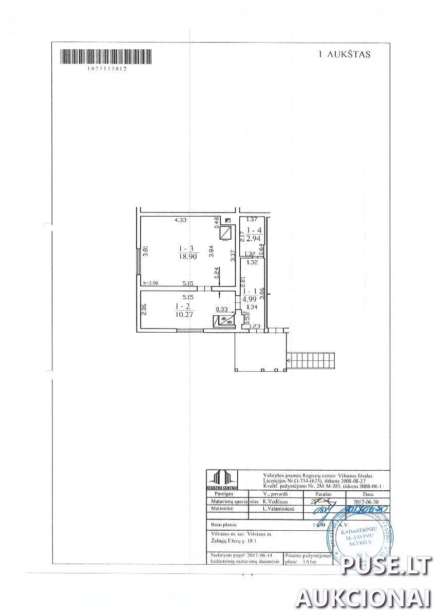 Butas Patalpos/Butai Žaliųjų Ežerų g. 18, 08406 Vilnius, Vilniaus m. sav. 1