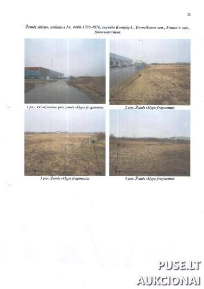 1/2 dalis komercinio žemės sklypo Kauno r. Kumpių k. 1642104 EUR - Antstolių varžytynės