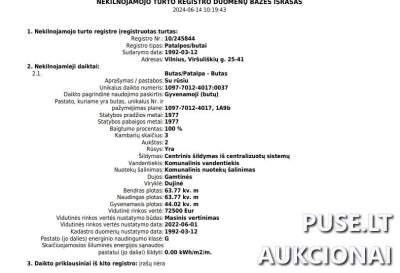 1/4 dalies buto su areštu Viršuliškių g. 25 Vilniuje kaina nuo 17840 EUR - Antstolių varžytynės