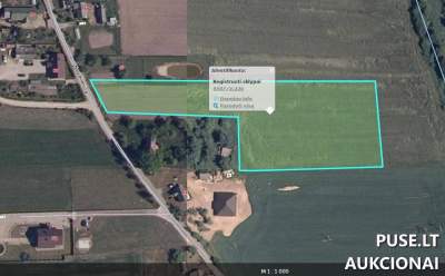 Žemės ūkio paskirties sklypo 0.4050 ha dalis Šalčininkų r. Naujakiemio k. aukcione nuo 9600 EUR