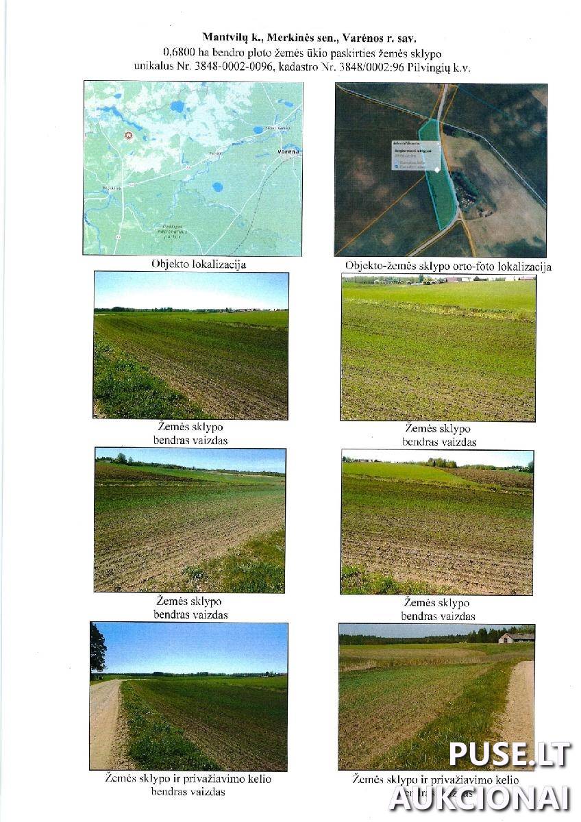 Žemės sklypas Sklypai Mantvilai, Merkinės sen., Varėnos r. sav. 1