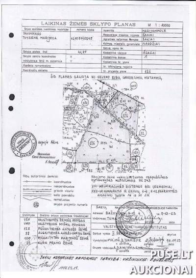 Žemės ūkio žemės sklypo dalis Šakių r. Žirnių k. 35200 EUR pradinė kaina