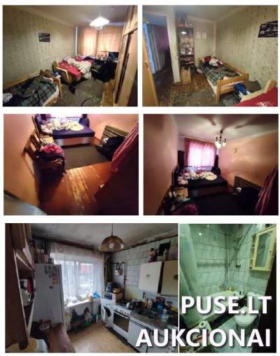 1/3 dalis 3 kambarių buto Kaune, Varnių g. 37-4, pradinė kaina 13002 EUR