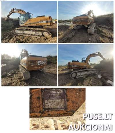 Vikšrinis ekskavatorius Case CX240 aukcionas 2024 liepą pradinė kaina 33040 EUR
