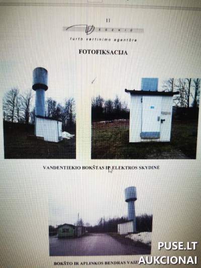 Vandentiekio bokštas su gręžiniu Telšių rajone, Sodalės k. 7B, pradinė kaina 18881 EUR
