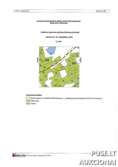 Žemės sklypas Anykščių rajone, Šeimyniškėlių kaime, 2400 EUR pradinė kaina