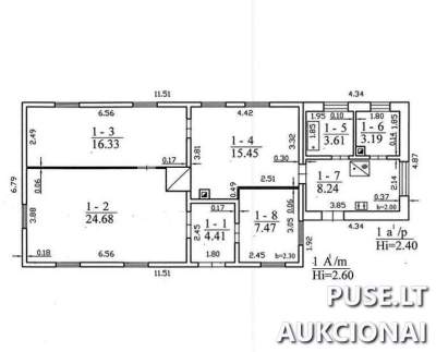 1/5 dalis gyvenamojo namo Šakių r. Gaisrių k. 10 su ūkiniais pastatais parduodama aukcione nuo 250 EUR