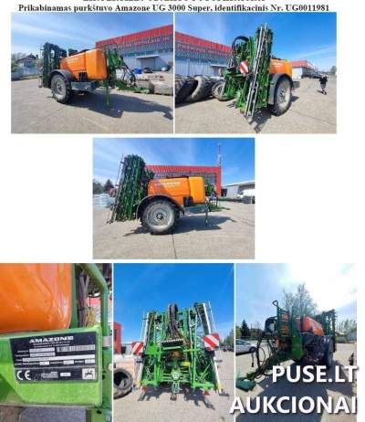 Prikabinamas purkštuvas Amazone UG 3000 Super aukcione nuo 41280 EUR