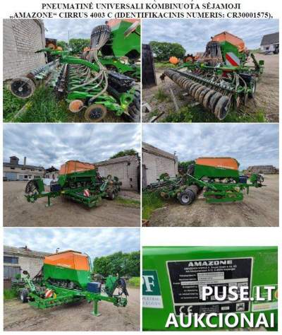 Pneumatinė sėjamoji AMAZONE CIRRUS 4003 C parduodama aukcione nuo 52720 EUR
