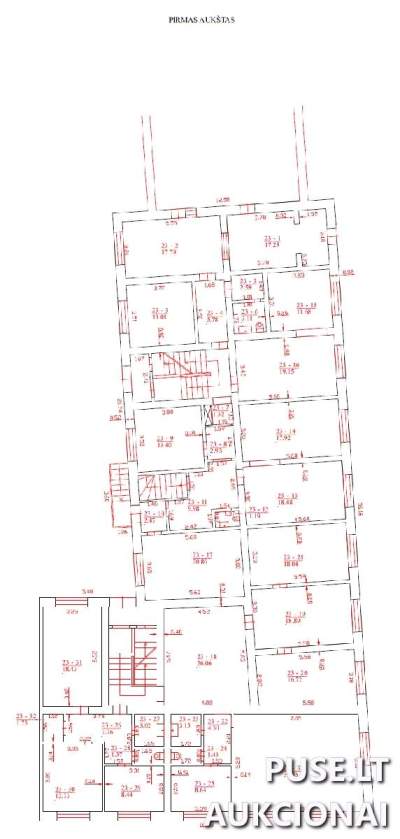Didelės administracinės patalpos ir žemės sklypo dalis Vilniuje, Pamėnkalnio g. 21, pradinė kaina 2957500 EUR
