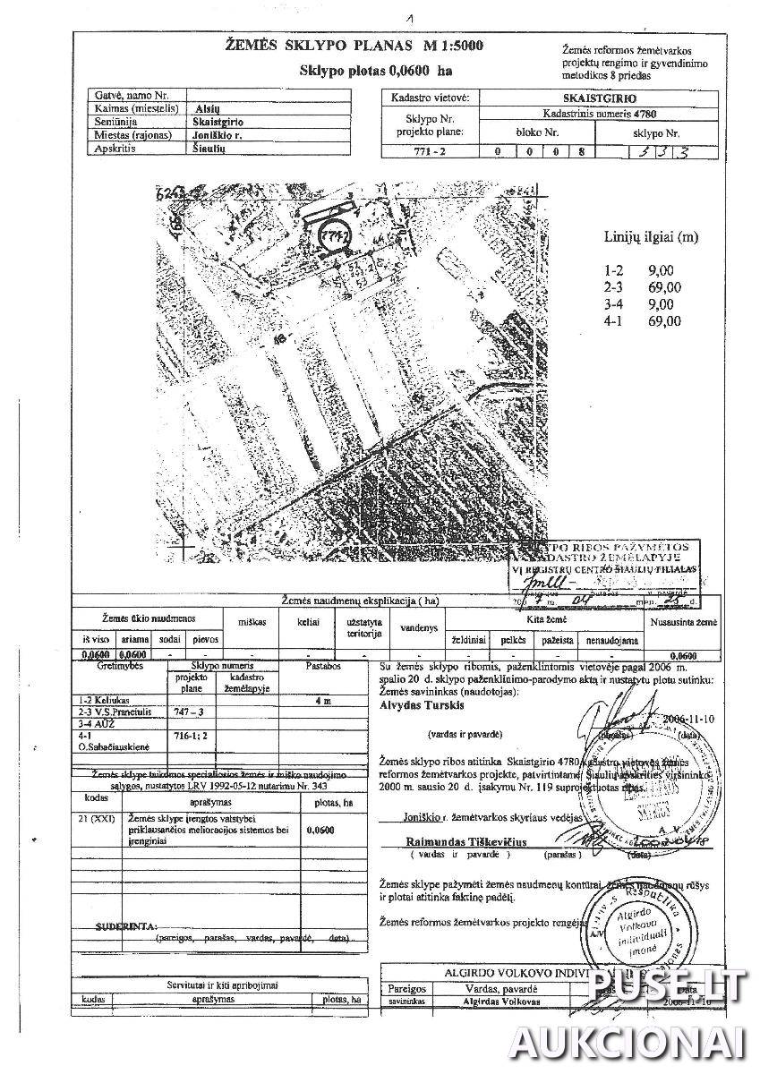 Žemės sklypas Sklypai Alsiai, Skaistgirio sen., Joniškio r. sav. 2
