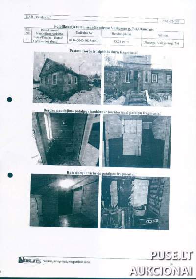 53/100 dalis buto 33.24 kv.m Ukmergėje, Vaižganto g. 7, pradinė kaina 1800 EUR