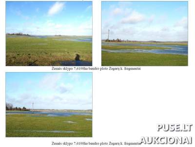 7.62 ha žemės ūkio sklypas Klaipėdos rajone, Žagarų kaime, pradinė kaina 25840 EUR