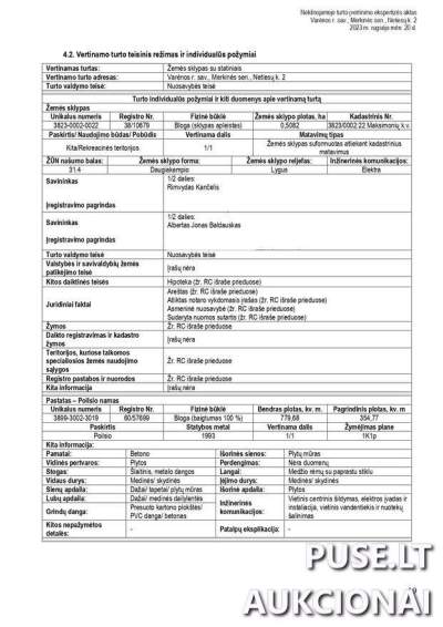 Žemės sklypas Varėnos r. sav., Netiesų k. 0.5082 ha rekreacijai, pradinė kaina 13920 EUR