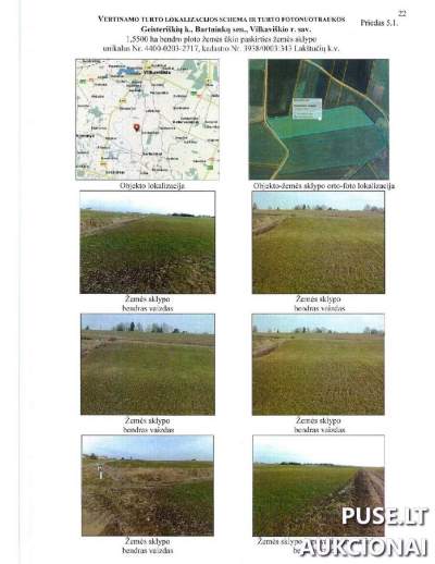 Žemės ūkio paskirties sklypas Vilkaviškio r. sav., Geisteriškių k. 1,55 ha, pradinė kaina 4800 EUR
