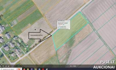 Parduodamas 0.6514 ha žemės ūkio sklypas Radviliškio rajone, Kunigiškių kaime, pradinė kaina 2240 EUR